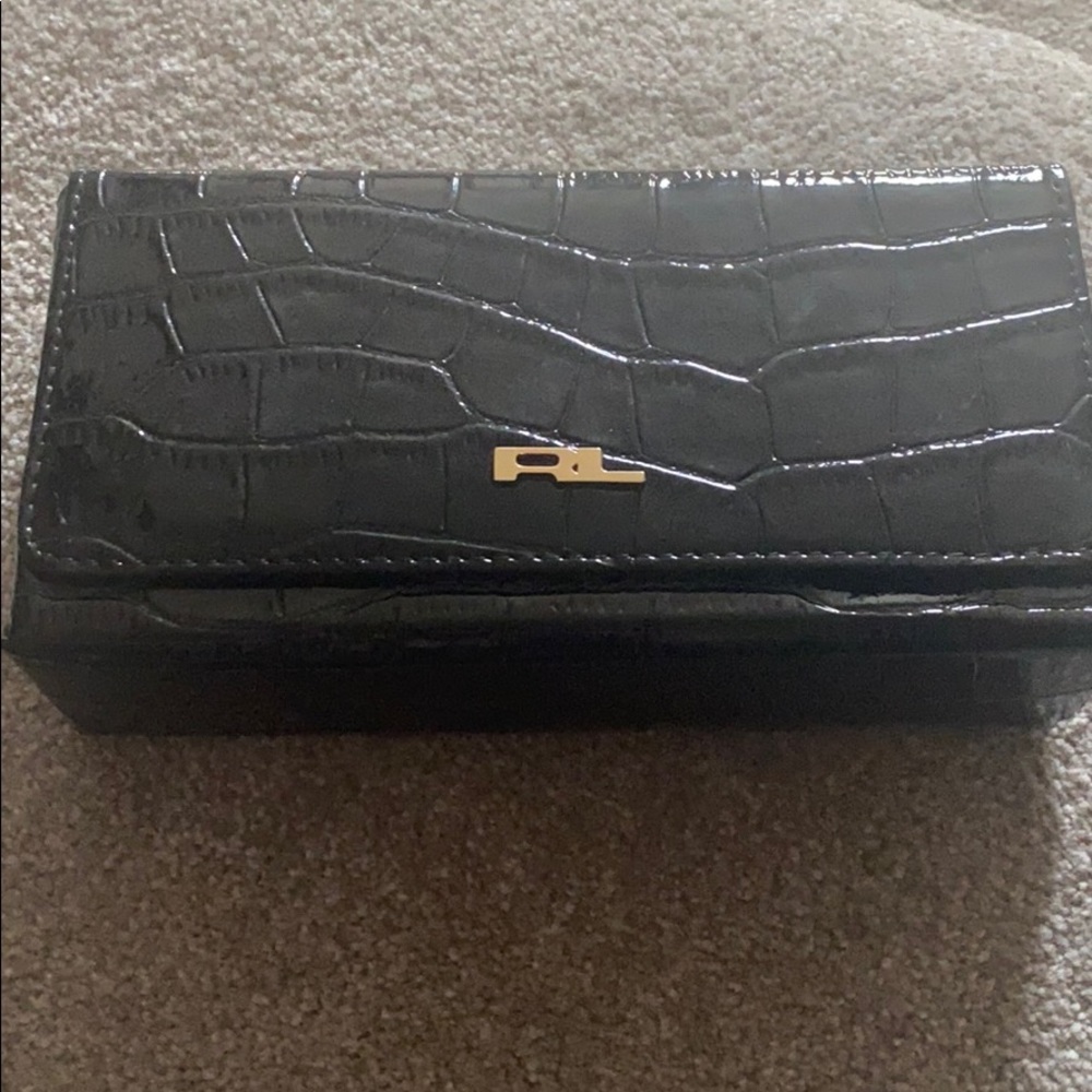 Ralph Lauren Black patent leather clutch